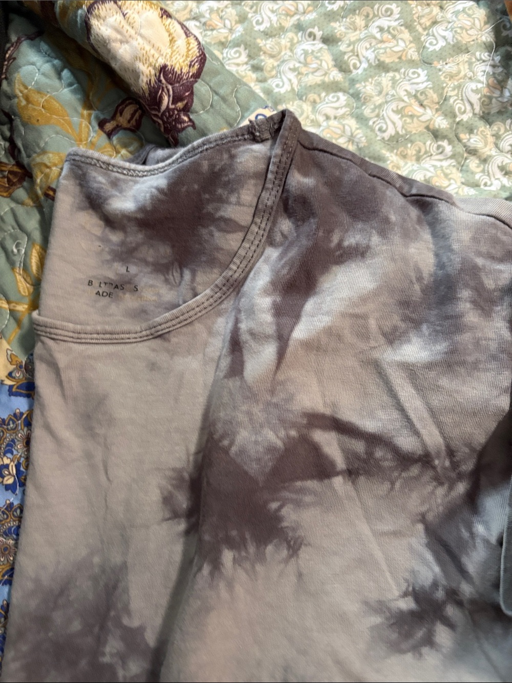 BYLT Basics Gray & Light Blue Tie-Dye Short Sleeve Tee - Picture 2 of 5